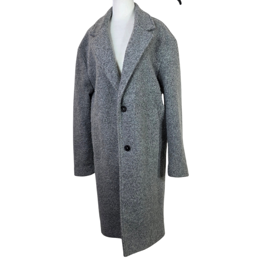Zara Wool blend notched lapel  Gray  Coat